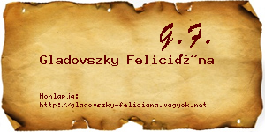 Gladovszky Feliciána névjegykártya